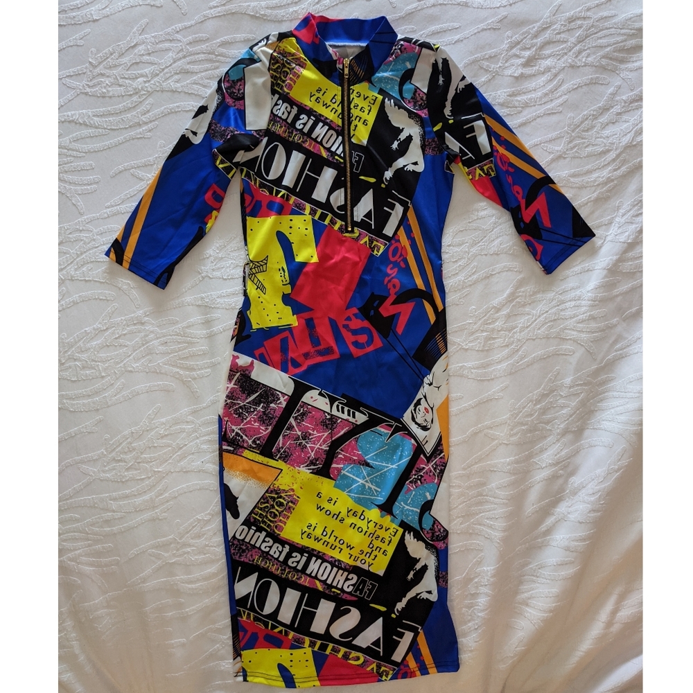 Sexy Magazine Printed Bodycon Dress - Picture 3 of 5